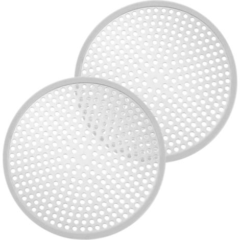 Lot de 2 protections rondes pour bonde de douche en acier