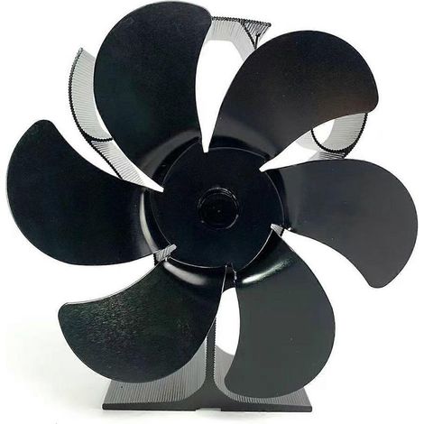 Ofenlüfter, 6-flügeliger Kaminlüfter mit Thermometer, wärmebetrieben (1/5)
