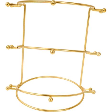 Support pour diadème de mariage, support en métal style princesse, blanc, à 2 niveaux, pour vitrines et décorations. (1/5)
