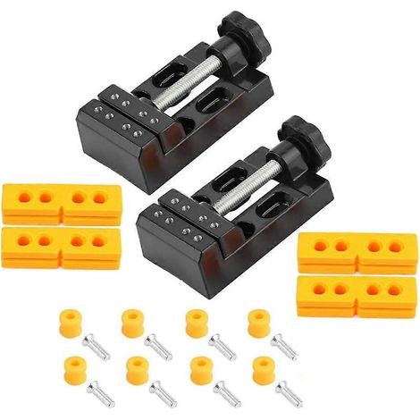 Lot de 2 mini-étaux parallèlesétaux platsmini-étaux de tablemini-étaux de perceuse pour bijoux noirs (1/5)