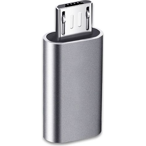 2 Pièces USB C Adaptateur, Micro USB vers USB C, Adaptateur USB C vers Micro USB Connecteur, Adaptateur Type C Fem Micro USB Male Connecteur pour PC, Galaxy, Mate, etc (Couleur argent)