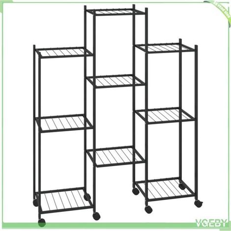 Jardinière - FAFEICY - 343124 - 83 x 25 x 103,5 cm - Fer enduit de poudre - Avec roues (1/5)