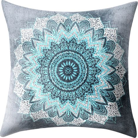 Housse De Coussin Carrée 45x45cm Motif Fleur Datura Décoration Canapé Lit Lot De 1 (1/5)