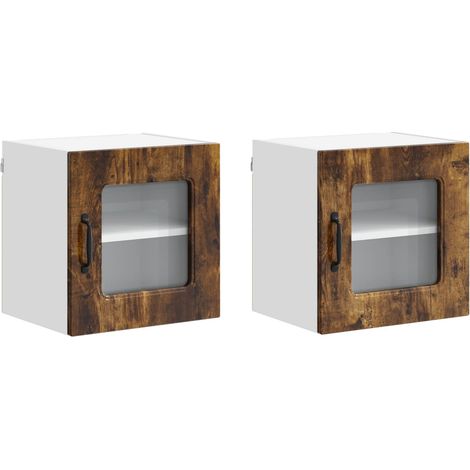 Maison Exclusive - Panel de lavaplatos Kalmar 2 pcs Roble ahumado