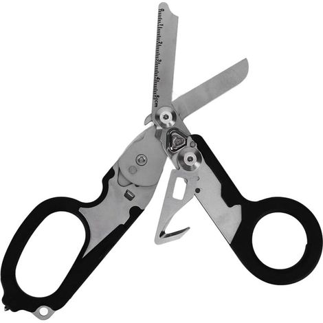 Cisailles d'intervention d'urgence Raptor 6 en 1, cisailles d'urgence pour traumatismes, cisailles pliantes multifonctions avec coupe-sangle et brise-vitre, pinces portables pour camping en plein air (1/5)
