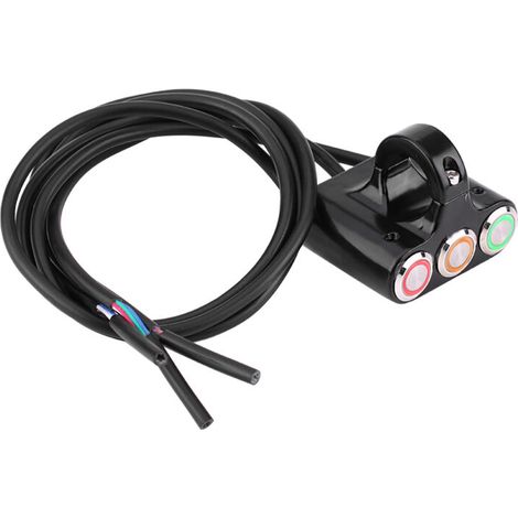 Interruttore per manubrio moto, Keenso 7/8" 22mm Interruttore ON/OFF per luci di emergenza, freno e fendinebbia con luce LED in lega di alluminio