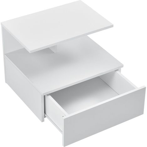 Comodino pensile con cassetto portaoggetti 40 cm bianco 030000825