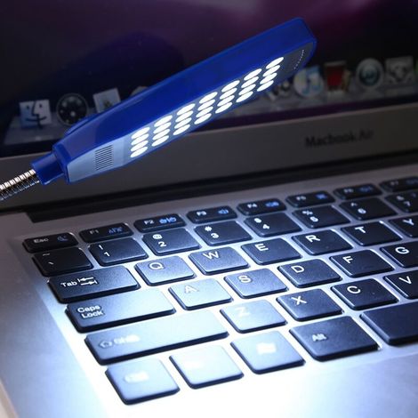 Flexible 5V-LED-Leselampe mit Mini-USB-Anschluss, 28 LEDs, Schalter und tragbarem Blaulicht für den Computer