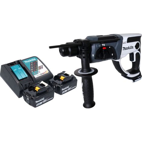 Makita DHR 202 RGW Trapano a percussione a batteria 18 V 20 mm 2,0 J bianco + 2 batterie 6,0 Ah + caricabatterie