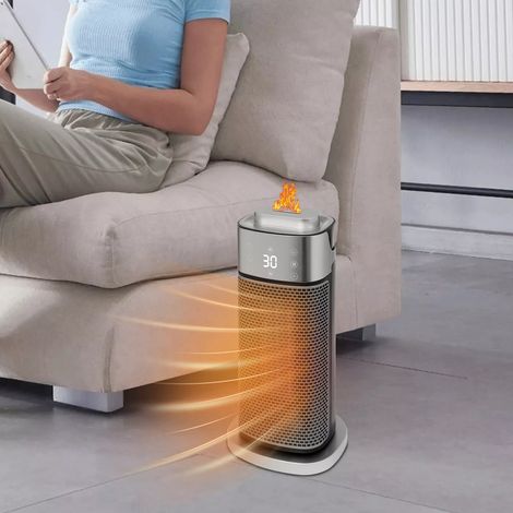 Appareils de chauffage électriques portables, appareils de chauffage électriques avec minuterie, humidification de L'air, Télécommande, Pour Maison Et Bureau (2000 W) (1/5)