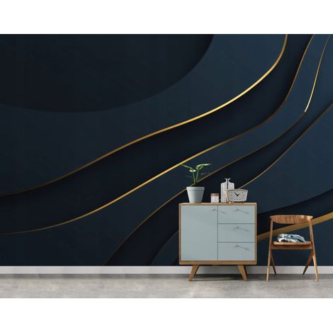 Fototapete Glamour Abstrakt Blau, für Wohnzimmer, 150 x 105 cm – Komplettset inkl. Kleister & Anleitung (1/5)