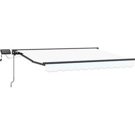 Manueller Markisenrahmen mit LEDs Weiß 3 x 2,5 m
