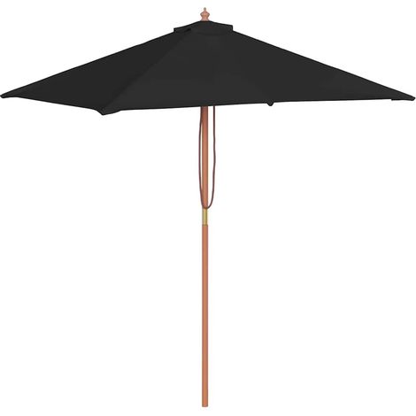 Maison Exclusive - Ombrellone da Giardino con Palo in Legno 150x200 cm Nero (1/5)