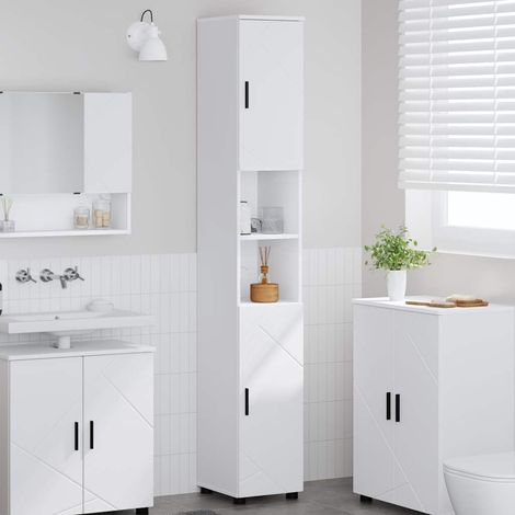 Bathroom Cabinet White 30 x 35 x 192 cm Engineered wood & Metal vidaXL (1/5)