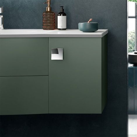 Hudson Reed Sarenna 1-Door Side Cabinet Unit 305mm Wide - Hunter Green (1/3)