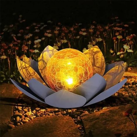 Lampe Solaire de Lotus - LX - Fleur de Lotus - Blanc - Energie Solaire - LED YYV (1/4)