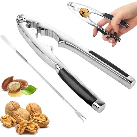 Schiaccianoci in acciaio inox con impugnatura antiscivolo - Multifunzionale - Adatto per sgusciare noci, aragoste, granchi, ecc. (1/5)