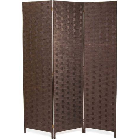 TRADE SHOP - Separe' A 3 Ante Pannelli Double Face Marrone Paravento Divisorio Ambienti Sep05 242589 -