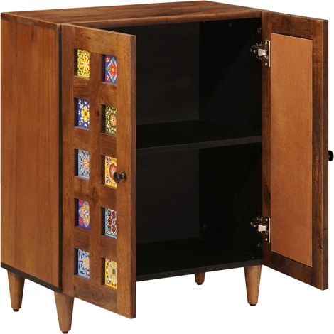 Buffet Noyer 60 x 33 x 75 cm Bois de mangue massif (1/5)