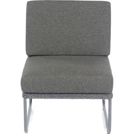 Sonnenpartner Lounge-Mittelmodul Poison Aluminium mit Polyrope dunkelgrau Lounge-Sessel Loungesessel