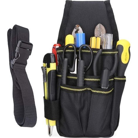 15-pocket tool belt – Thick, waterproof Oxford fabric – Adjustable length up to 105 cm – Suitable for electricians, etc. (1/5)