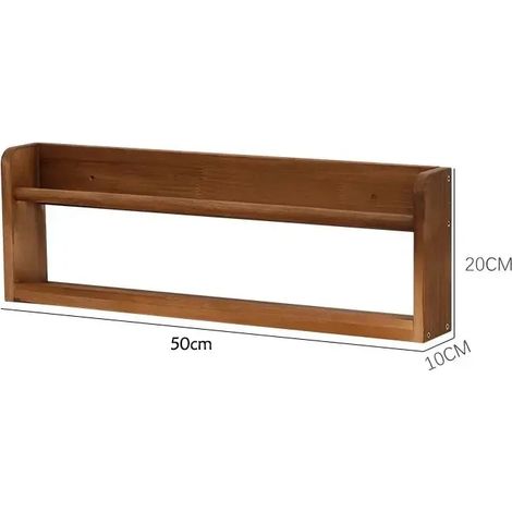 Étagère murale en bois massif (50 x 10 x 20 cm) pour magazines et livres, à suspendre à une porte ou à ranger dans une chambre d'enfant. (1/5)