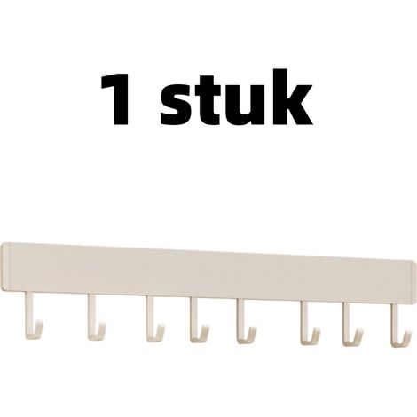 Étagère de rangement murale avec barre de suspension 40 x 4,2 cm et installation sans perçage pour organiser vêtements accessoires et petits objets couleur blanche (1/5)
