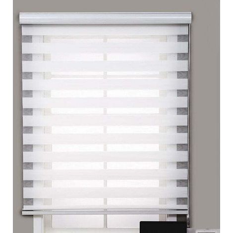 Stores occultants imperméables double couche, résistants aux perforations, pour salle de bain, balcon, chambre, 100 x 150 cm, blancs, installation facile (1/2)