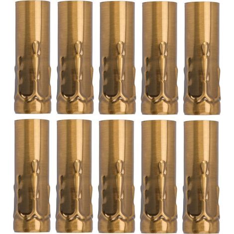 Tube métallique E14 pour support de lampe bougie, Base de lampe, accessoires d'éclairage 25x80mm, Bronze doré, 10 pièces (1/5)