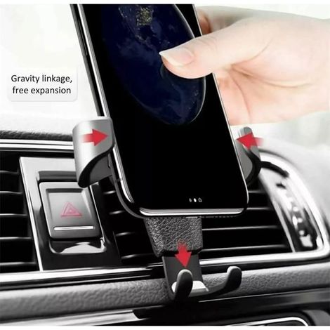 Support Téléphone Voiture Universel Fixation Grilles Ventilation Noir Smartphone (1/3)