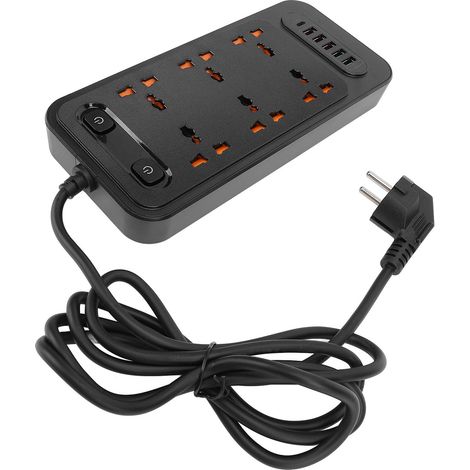Multiprise 3000W 6 prises universelles 5 ports USB 1 port Type C charge rapide multifonction pour maison école bureau (1/5)
