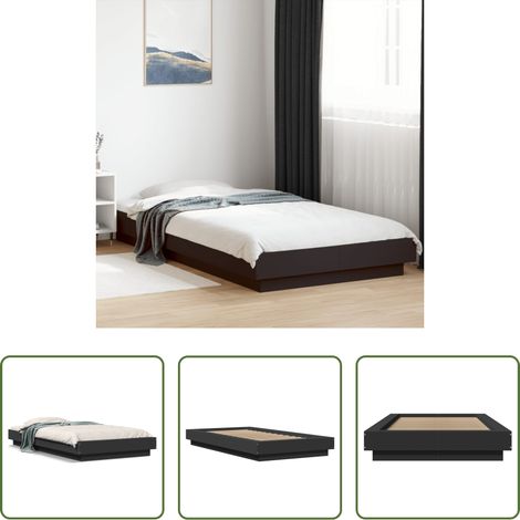 vidaXL Holz Bett - Bettgestell Schwarz 90x200 cm Holzwerkstoff (1/5)