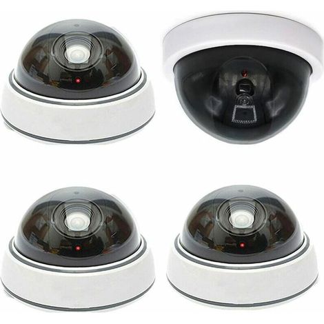 Green Mobility-4PCS Caméra Factice Dôme sans Fil Faux Simulation de Sécurité Extérieur avec Look Réaliste LED IR pour Protection de Sécurité de Magasin et Maison (1/5)