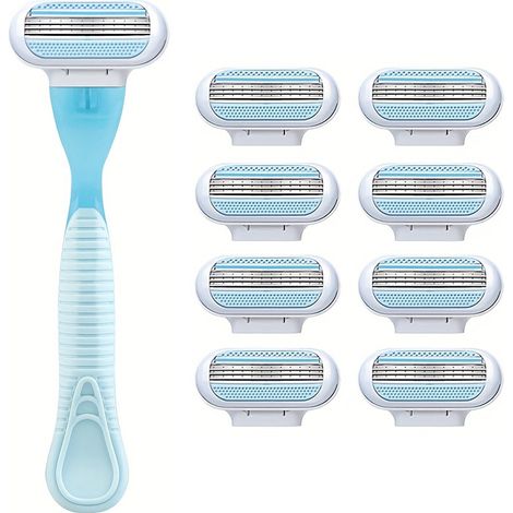 Cuchilla De Afeitar Para Mujer Con Mango Y 16 Hojas Eliminación De Pelos Facial/Pierna/Arbolado Bikini Compatible Con Venus Shaver (1/5)
