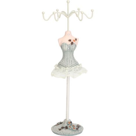 Présentoir à bijoux en résine, support mannequin robe avec crochets pour colliers et boucles d'oreilles, base stable élégante (1/5)