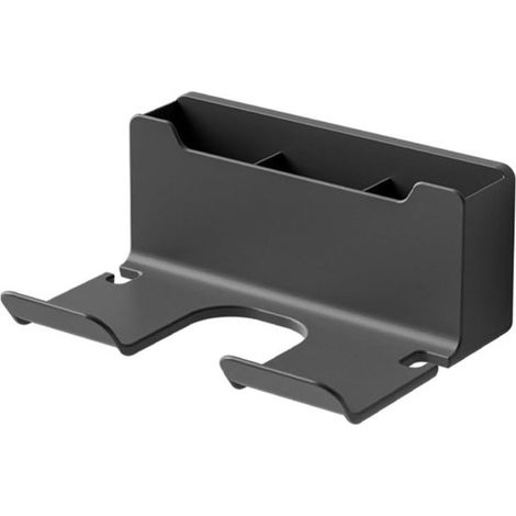 Soporte de pared para secador de pelo，Soporte para secador de pelo sin necesidad de taladrar，Soporte para secador de pelo con enchufe (1/5)