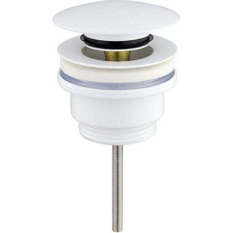 Bonde universelle clic-clac blanc mat , XU,pour éviers et bidets, écrou 1/4, Laiton, produit qualité supérieure, durable et fiable, matériaux sélectionnés, conforme normes - KZQ (1/4)