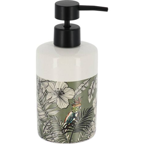 Dispenser di sapone stampato rotondo dolomite 320 ml - jungle fever khaki - Tendance