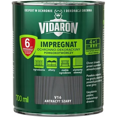 VIDARON Schutz- und Dekor-Imprägnierung Anthrazitgrau V16 0,7 l