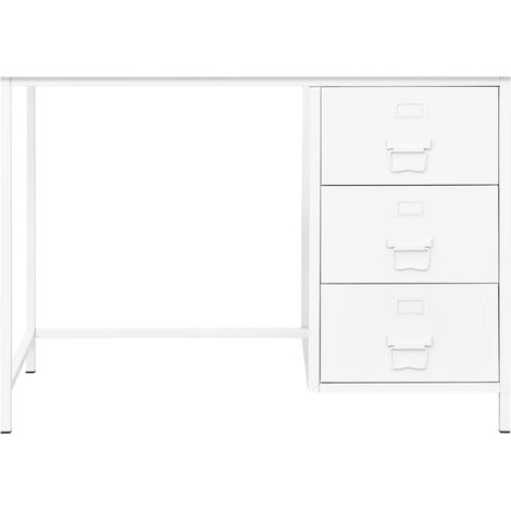 Maison Exclusive - Scrivania Industriale con Cassetti Bianca 105x52x75 cm Acciaio