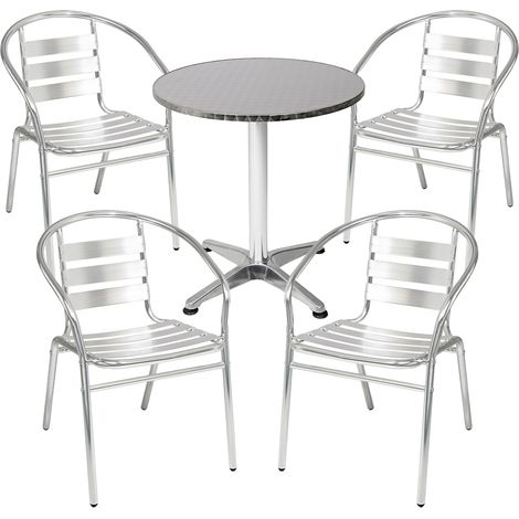 Bistrogarnitur 5-teilig Aluminium / Edelstahl-D950249+4xD537474 (1/5)