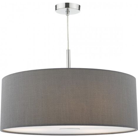 DAR RONDA - Suspension cylindrique à 3 lumières, 60 cm, gris ardoise avec diffuseur (1/3)