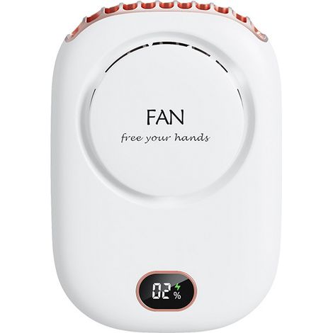 Nuevo mini ventilador de cuello sin aspas, recargable por USB, pequeño y potente, para cuello y cintura, blanco sin bordes (DQ203)