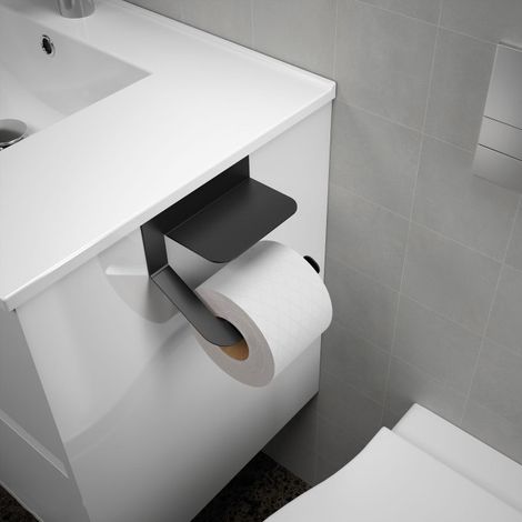 Porte papier toilette mural avec couvercle minimal (2 fintions) (1/2)