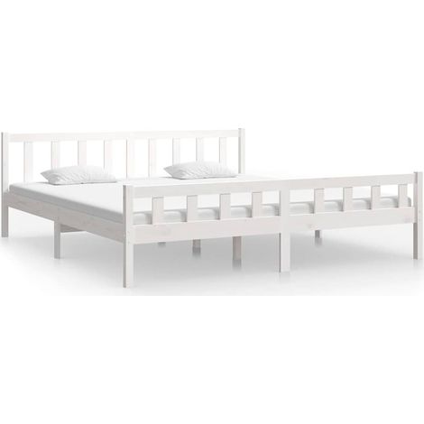 Maison Exclusive - Giroletto Bianco in Legno Massello 160x200 cm (1/5)