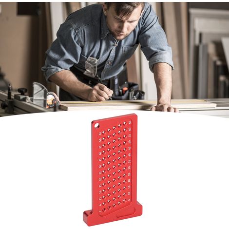 65 mm perforiertes Lineal für Holzbearbeitung, zum Messen und Zeichnen. (1/5)