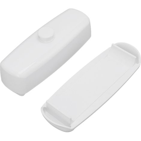 Boîte à beurre en plastique blanc, grande capacité, compacte, avec couvercle et couteau, idéale pour la cuisine et le réfrigérateur.