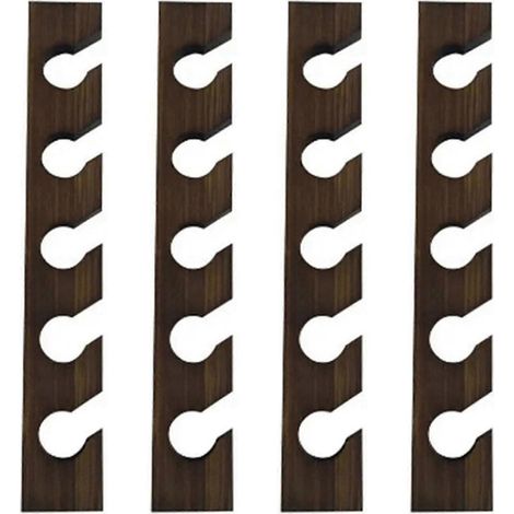 Lot de 4 porte-chapeaux en bois pour casquettes de baseball, décoration intérieure, rangement gain de place avec étagère, imitation noyer (1/3)