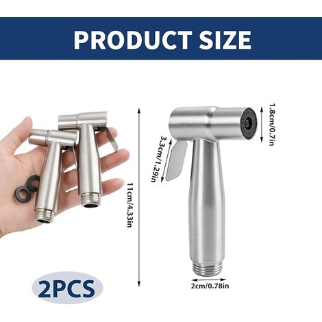 Pulvérisateur Bidet Acier Inoxydable Toilettes – Douchette WC Contrôle Pression – Accessoire Hygiénique Salle de Bain, Nettoyage (1/4)