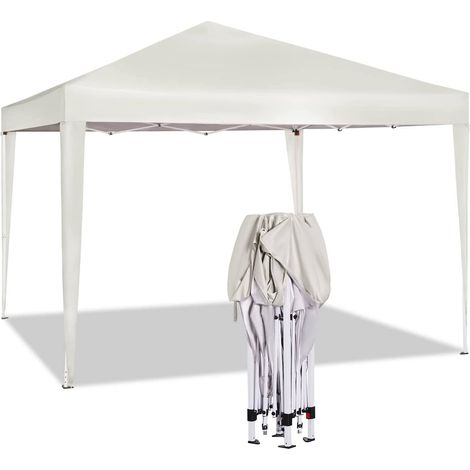 WOLTU Gazebo 3x3 Foldable Waterproof Resealable Garden Awning With Bag tre color Beige (1/5)